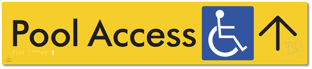 Pool Access with Large Directional Arrow