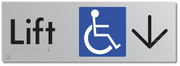Lift Access with Large Directional Arrow - Braille Tactile Signs Aust.