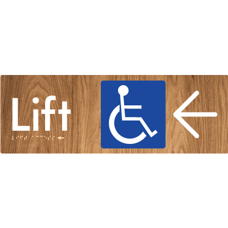 Lift Access w/ Large Arrow - Braille Tactile Signs Aust.