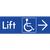 Lift Access with Large Directional Arrow