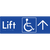 Lift Access with Large Directional Arrow