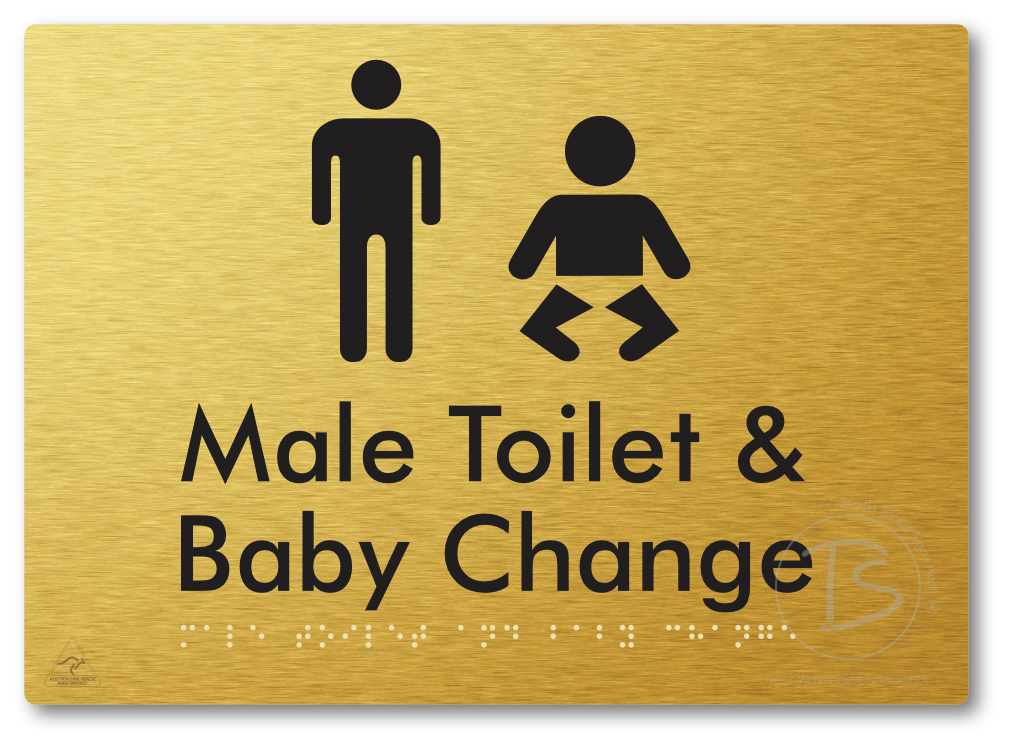 Male Toilet and Baby Change - Braille Tactile Signs Aust.
