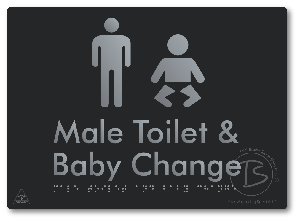 Male Toilet and Baby Change - Braille Tactile Signs Aust.