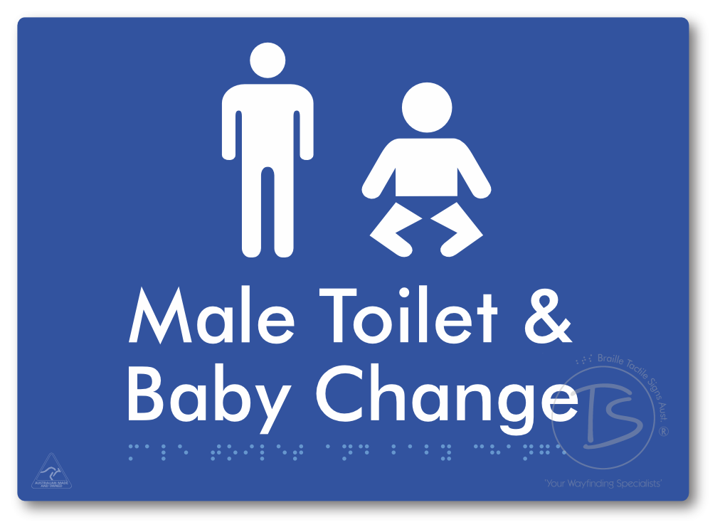 Male Toilet and Baby Change - Braille Tactile Signs Aust.