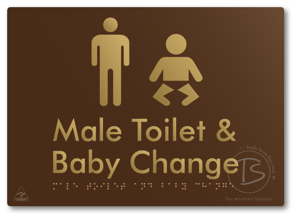 Male Toilet and Baby Change - Braille Tactile Signs Aust.