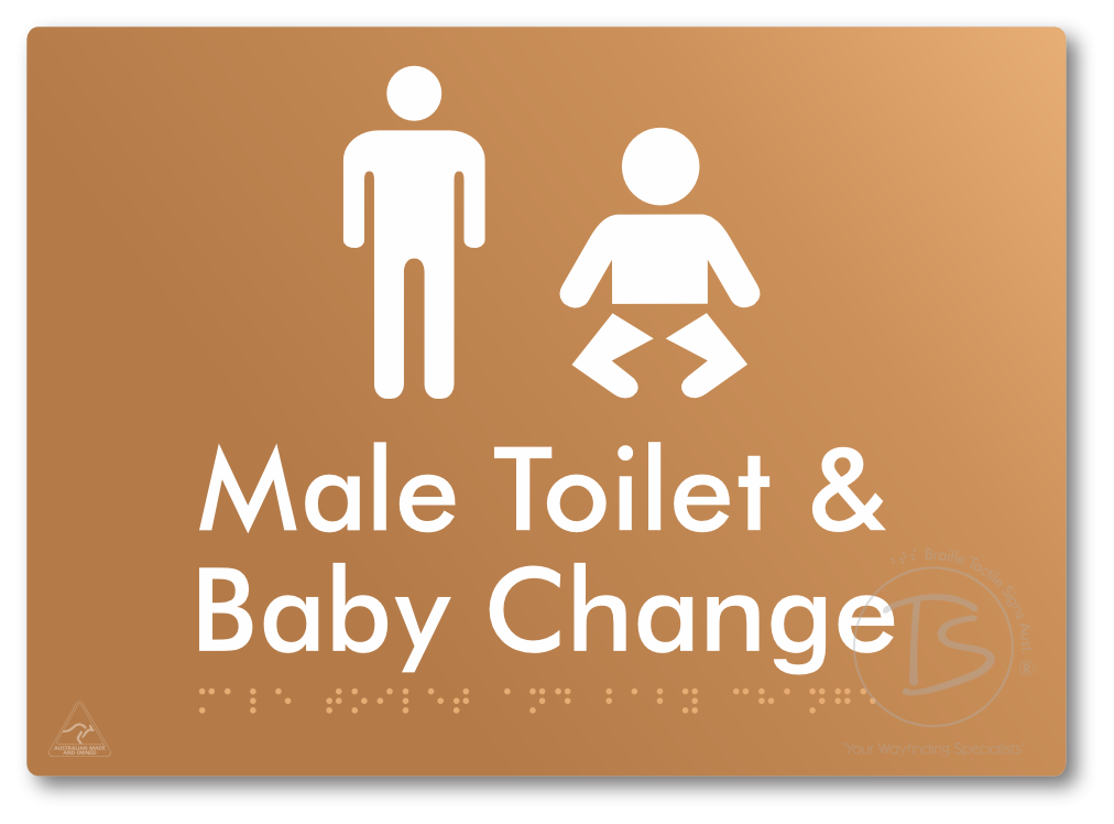 Male Toilet and Baby Change - Braille Tactile Signs Aust.