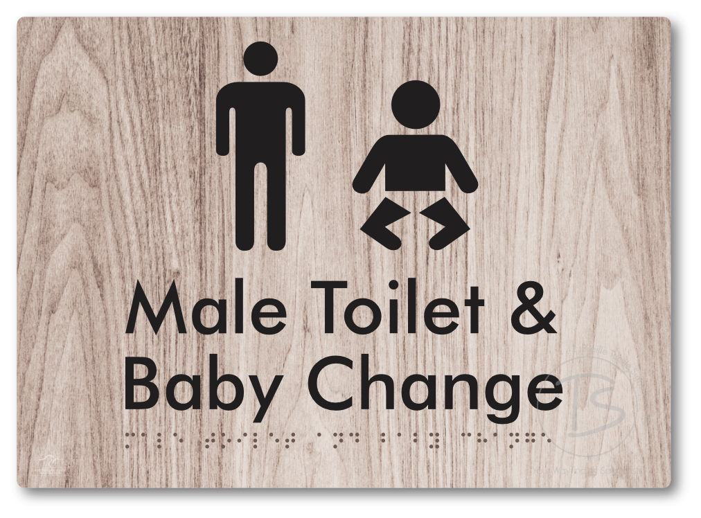 Male Toilet and Baby Change - Braille Tactile Signs Aust.