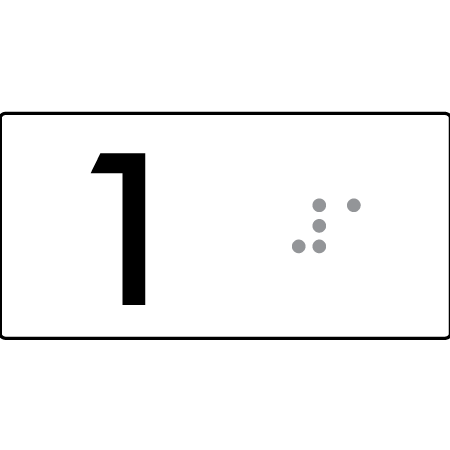Lift Button Sign Level 1 - Braille Tactile Signs Aust.