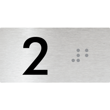 Lift Button Sign Level 2 - Braille Tactile Signs Aust.