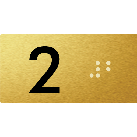 Lift Button Sign Level 2 - Braille Tactile Signs Aust.