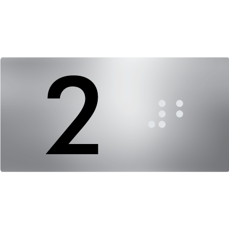 Lift Button Sign Level 2 - Braille Tactile Signs Aust.