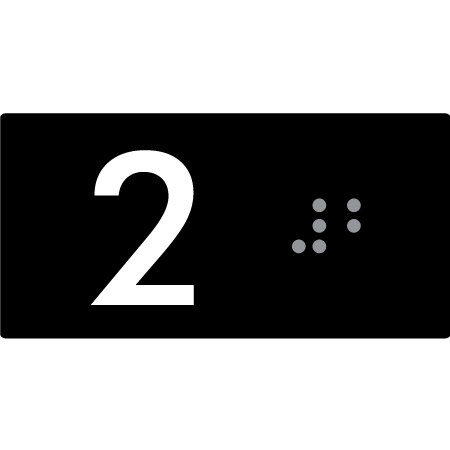 Lift Button Sign Level 2 - Braille Tactile Signs Aust.