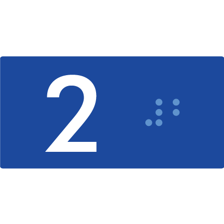 Lift Button Sign Level 2 - Braille Tactile Signs Aust.