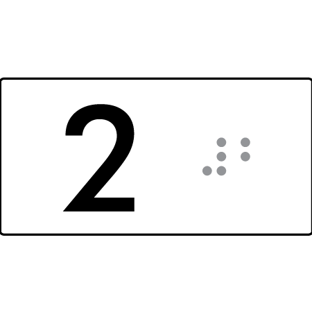 Lift Button Sign Level 2 - Braille Tactile Signs Aust.