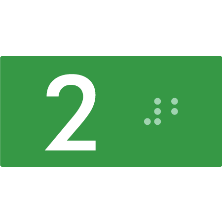 Lift Button Sign Level 2 - Braille Tactile Signs Aust.