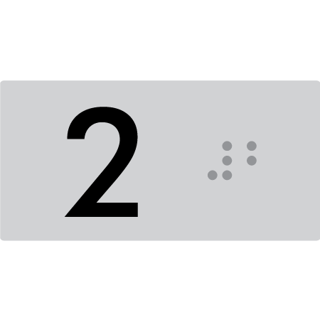 Lift Button Sign Level 2 - Braille Tactile Signs Aust.