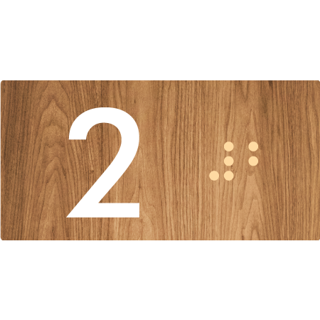 Lift Button Sign Level 2 - Braille Tactile Signs Aust.