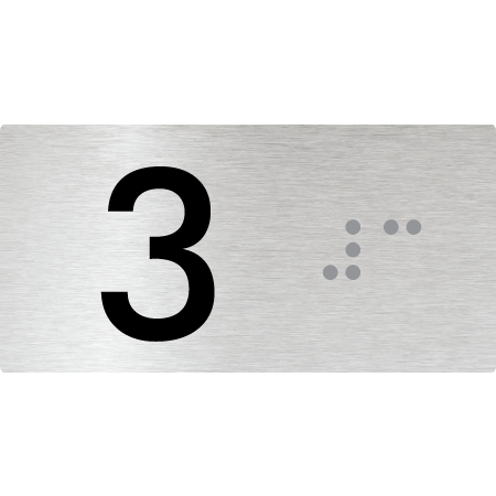 Lift Button Sign Level 3 - Braille Tactile Signs Aust.