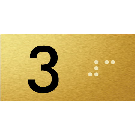 Lift Button Sign Level 3 - Braille Tactile Signs Aust.