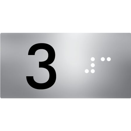 Lift Button Sign Level 3 - Braille Tactile Signs Aust.