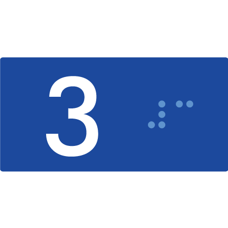 Lift Button Sign Level 3 - Braille Tactile Signs Aust.