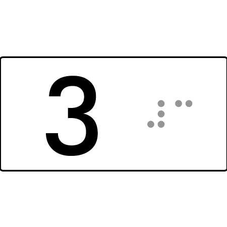 Lift Button Sign Level 3 - Braille Tactile Signs Aust.