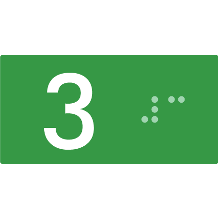 Lift Button Sign Level 3 - Braille Tactile Signs Aust.