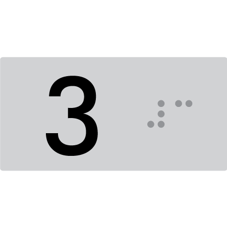 Lift Button Sign Level 3 - Braille Tactile Signs Aust.