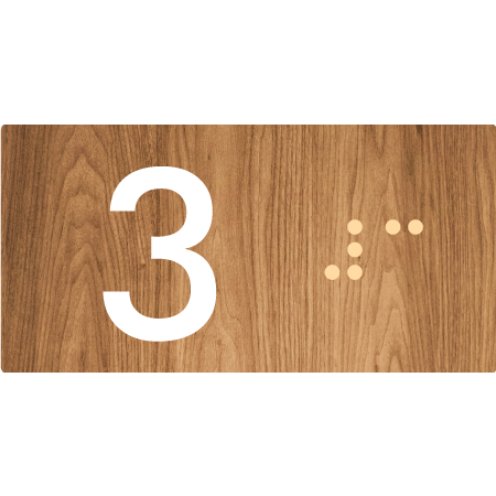Lift Button Sign Level 3 - Braille Tactile Signs Aust.