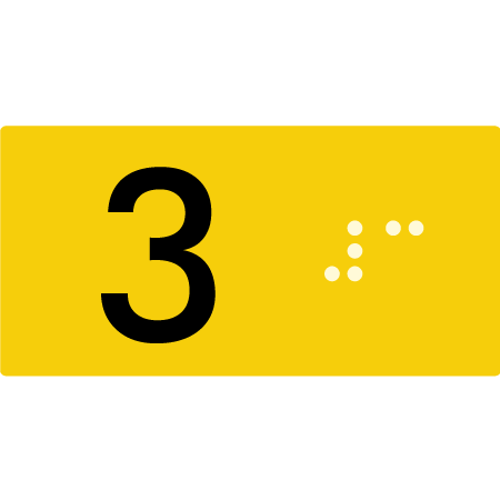 Lift Button Sign Level 3 - Braille Tactile Signs Aust.