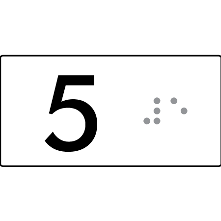 Lift Button Sign Level 5 - Braille Tactile Signs Aust.
