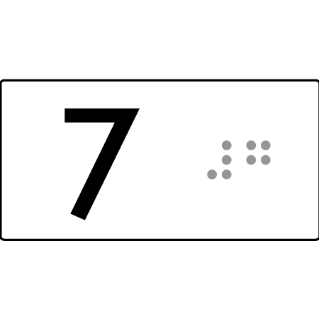 Lift Button Sign Level 7 - Braille Tactile Signs Aust.