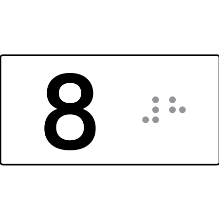 Lift Button Sign Level 8 - Braille Tactile Signs Aust.