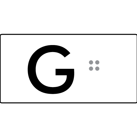 Lift Button Sign Level G - Braille Tactile Signs Aust.