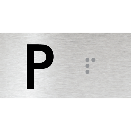 Lift Button Sign Level P - Braille Tactile Signs Aust.