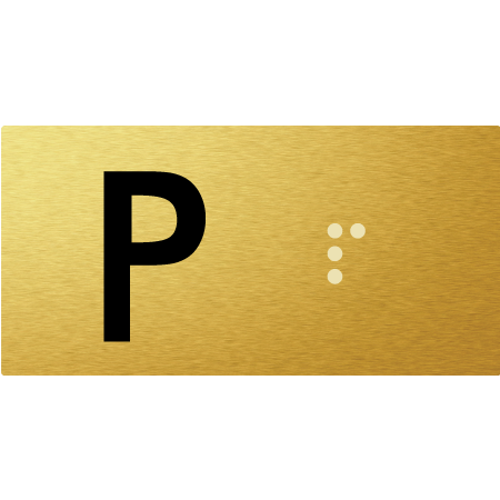 Lift Button Sign Level P - Braille Tactile Signs Aust.