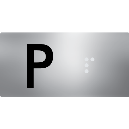 Lift Button Sign Level P - Braille Tactile Signs Aust.