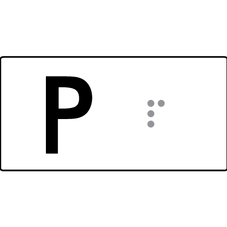 Lift Button Sign Level P - Braille Tactile Signs Aust.