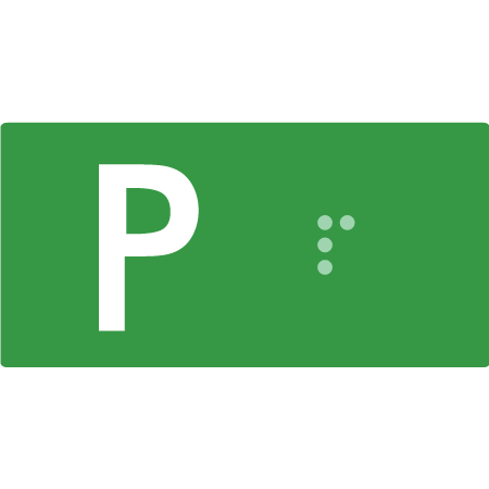 Lift Button Sign Level P - Braille Tactile Signs Aust.
