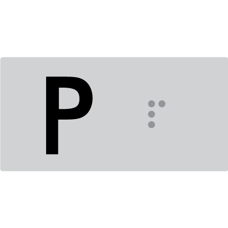 Lift Button Sign Level P - Braille Tactile Signs Aust.