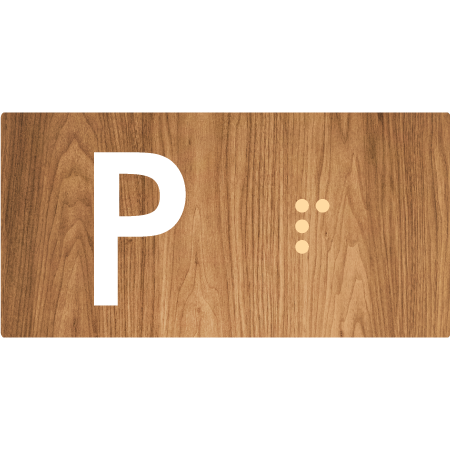 Lift Button Sign Level P - Braille Tactile Signs Aust.