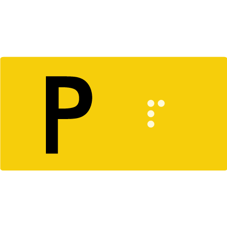 Lift Button Sign Level P - Braille Tactile Signs Aust.