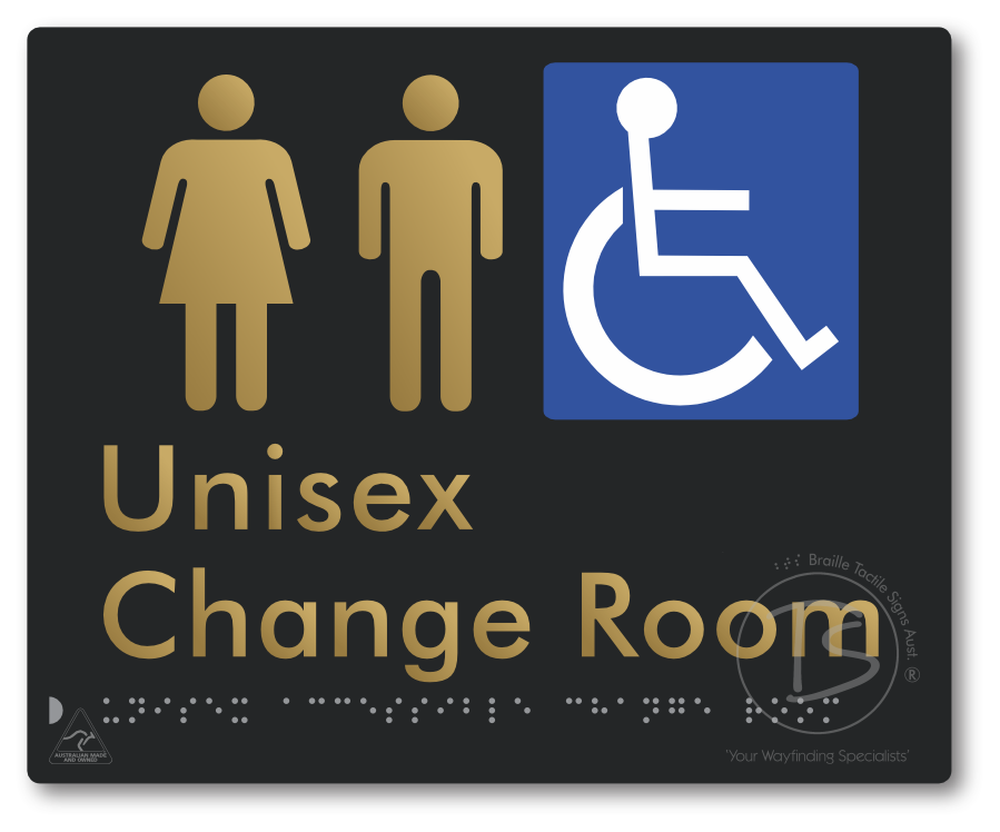 Unisex Accessible Change Room - Braille Tactile Signs Aust.