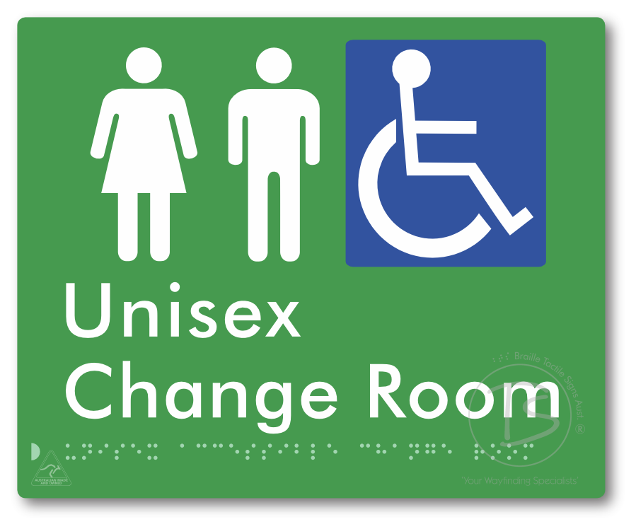 Unisex Accessible Change Room - Braille Tactile Signs Aust.