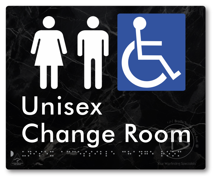 Unisex Accessible Change Room - Braille Tactile Signs Aust.
