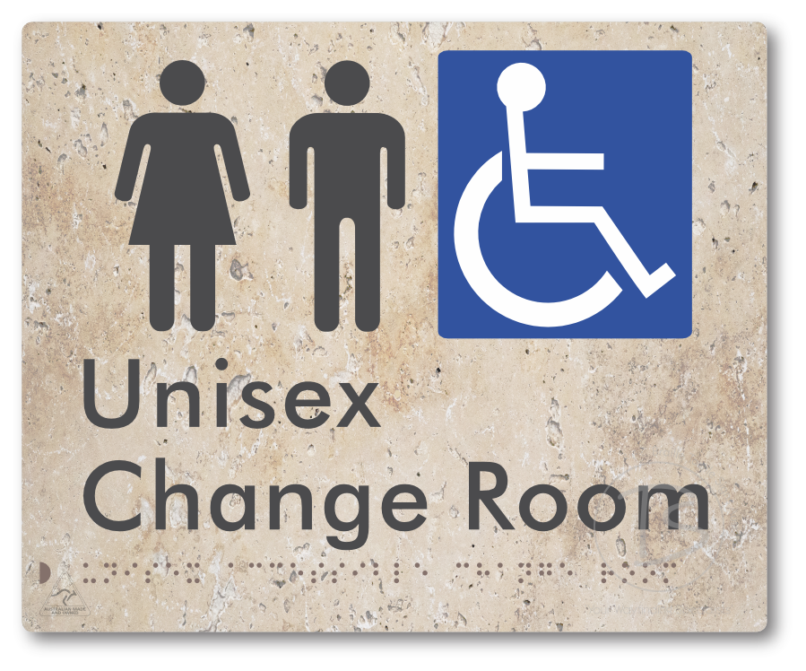 Unisex Accessible Change Room - Braille Tactile Signs Aust.