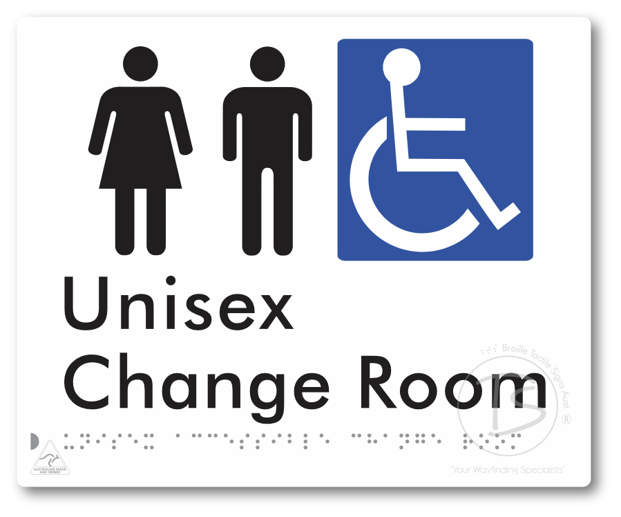 Unisex Accessible Change Room - Braille Tactile Signs Aust.