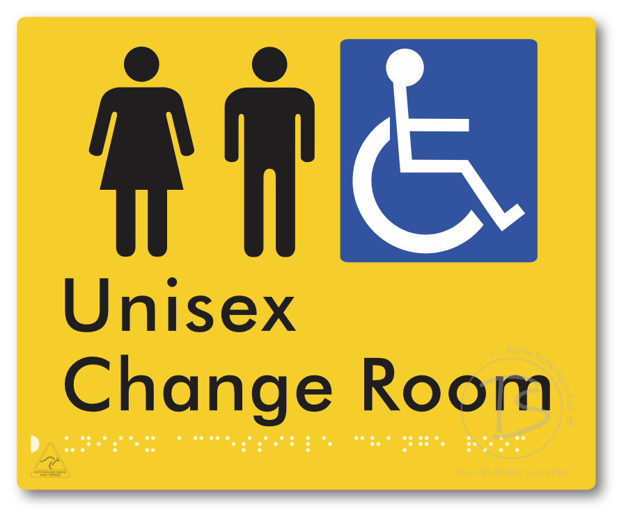 Unisex Accessible Change Room - Braille Tactile Signs Aust.