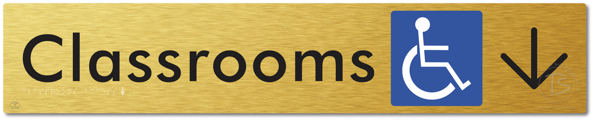 Accessible Classroom Access with Large Directional Arrow