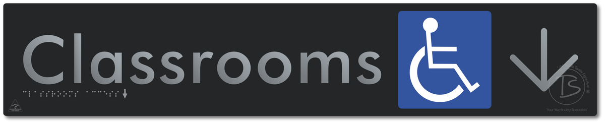 Accessible Classroom Access with Large Directional Arrow